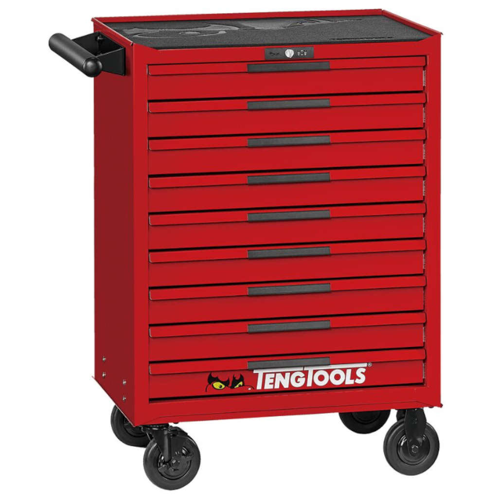 TengTools - 26inch PRO35 roller cabinet 9 drawers red - TSW26R9