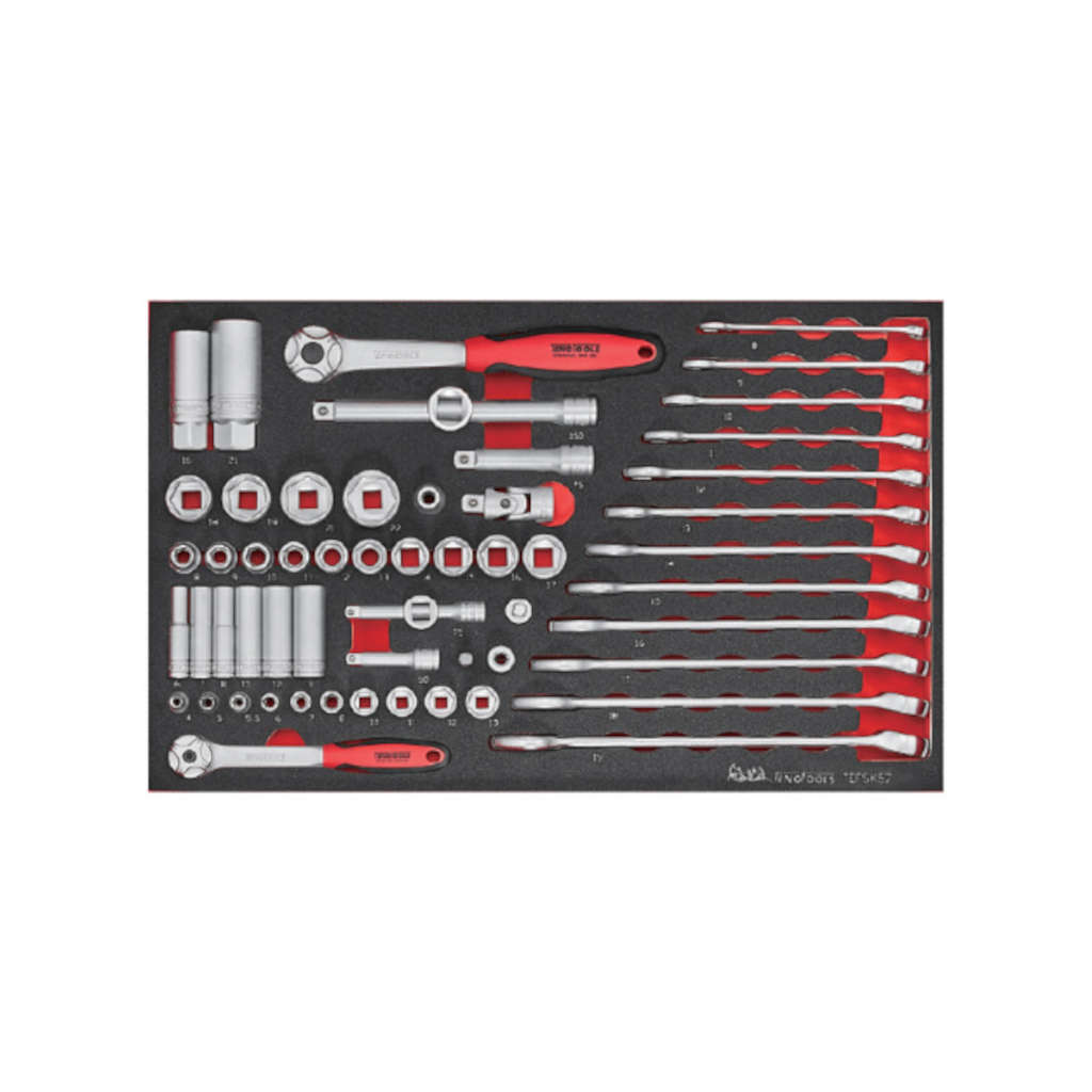 TengTools - Spanner & Socket Set FOAM3 57 Pieces - TEFSK57
