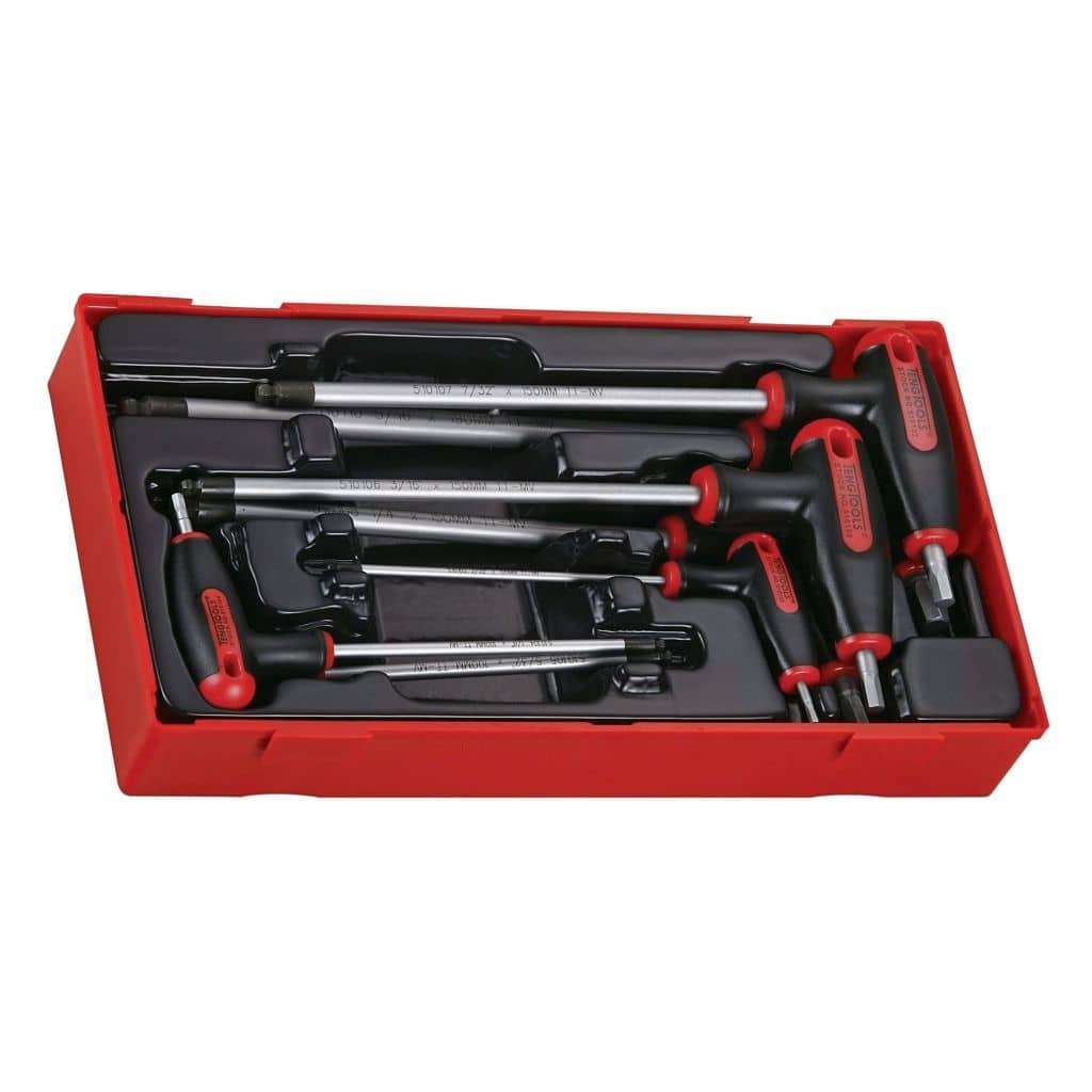 TengTools - T-Handle Ball Point Hex Key Set AF TT1 7 Pieces - TTHEX7AF