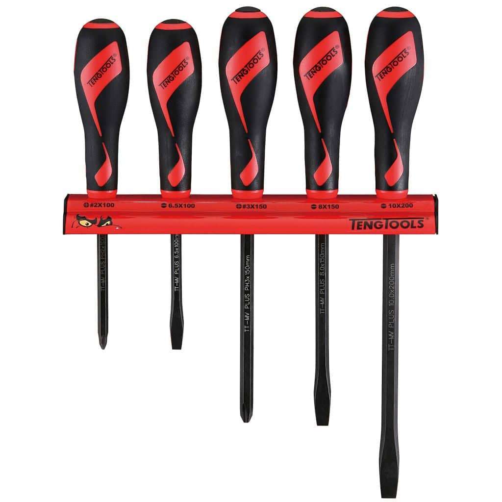 TengTools - Power Through Screwdriver Set Wall Rack 5 Pieces - WRMDT05N