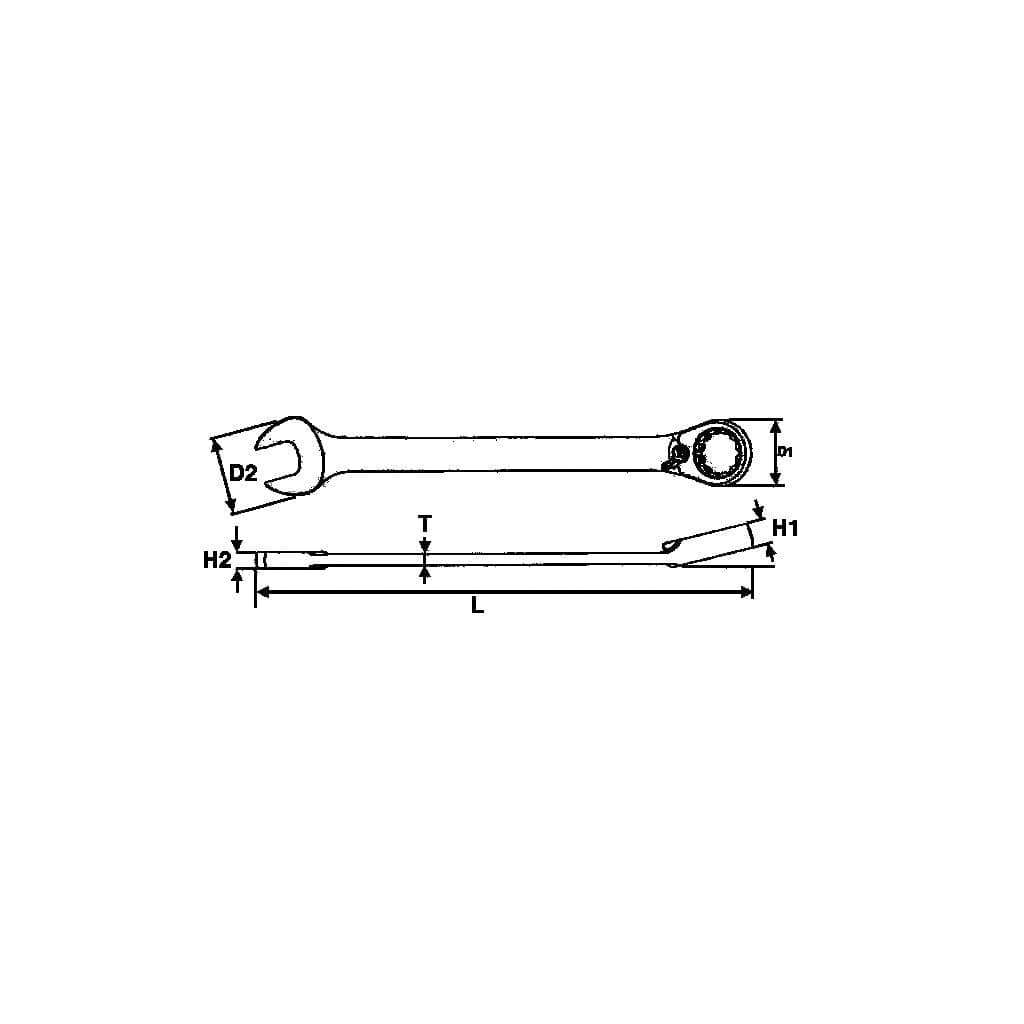 TengTools - Ratcheting Combination Spanner Metric R 24mm - 600524R