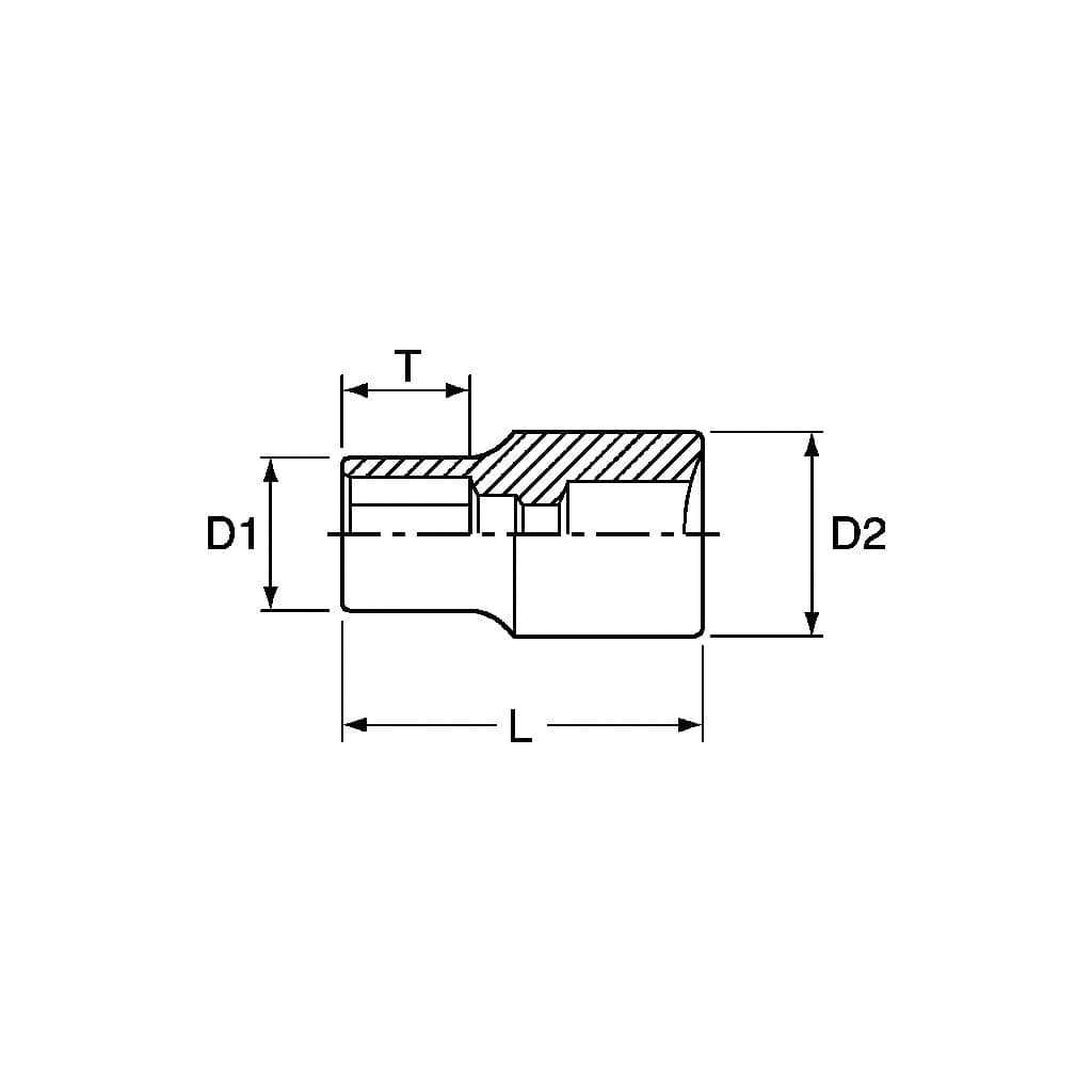 TengTools - 1/4inch Socket 6 pt Metric 5.5mm - M1405055-C