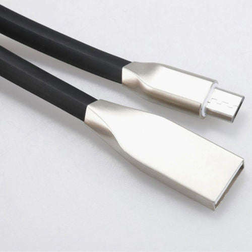 Zinc Alloy Micro USB Cable Sync Data and Fast Charging Noodle Cable - pink / Type-C