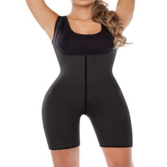 Women Slimming Shapers Full Body Neoprene Sauna Sweat Suits Ultra Waist Trainer Corse... - Black / M