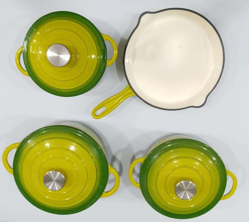 Cast Iron Pots 7pc - Red