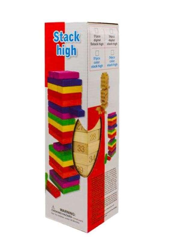 Jenga Blocks Puzzle Wooden Stack High  Kids Toy Numbers