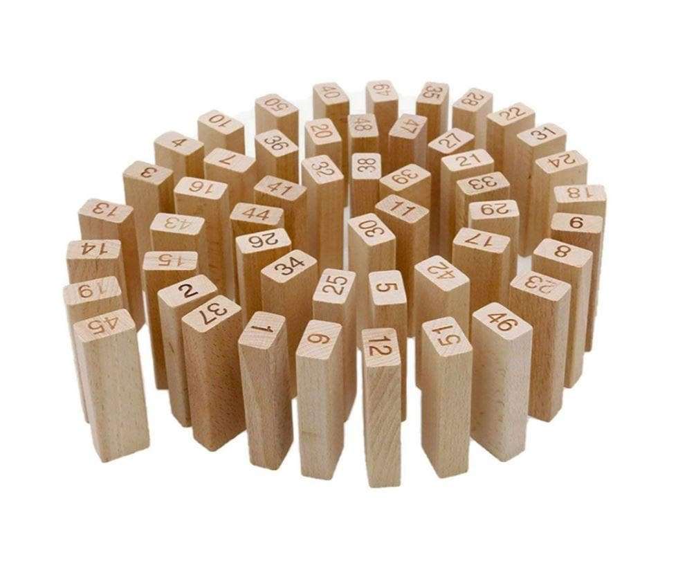 Jenga Blocks Puzzle Wooden Stack High  Kids Toy Numbers