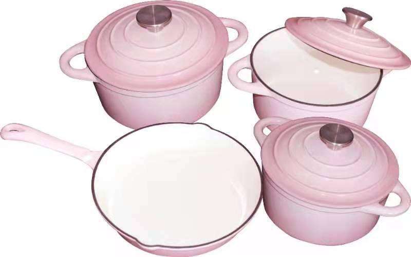 Cast Iron Pots 7pc - Red