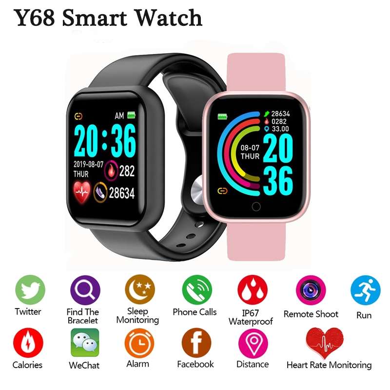 Y68 Smart Watch Heart Rate Monitor
