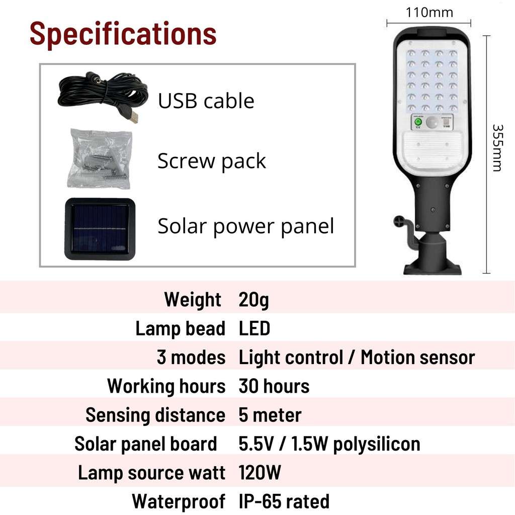 Bulk From 6/// Sensor Street Lamp  120w