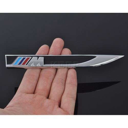 2 x BMW M Emblems Badge 3D Car Sticker Side Metal Knife Type Fender For Bmw