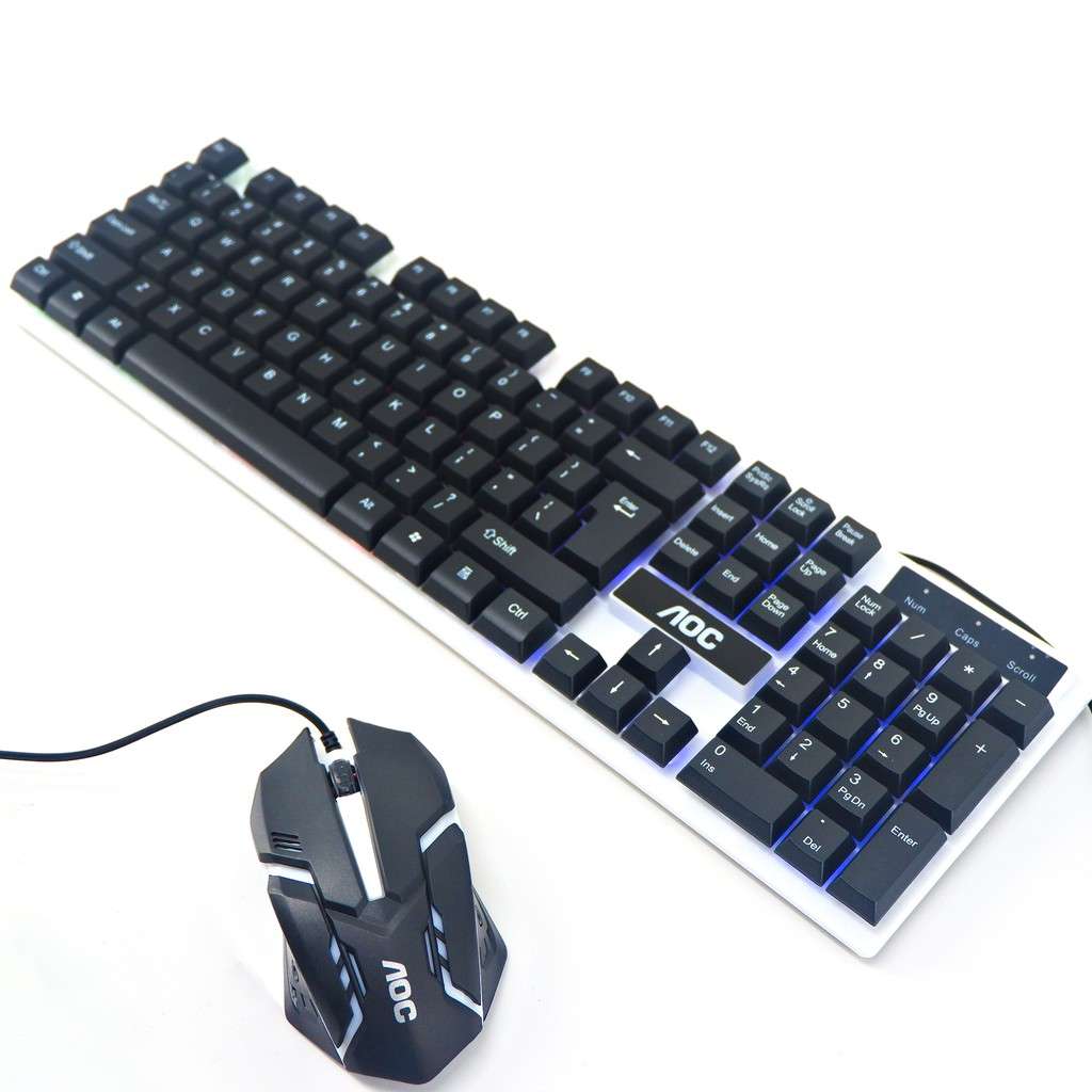 AOC KM100 Wired Gaming Keyboard and 800DPI 6 Buttons Mouse Set - Open Box