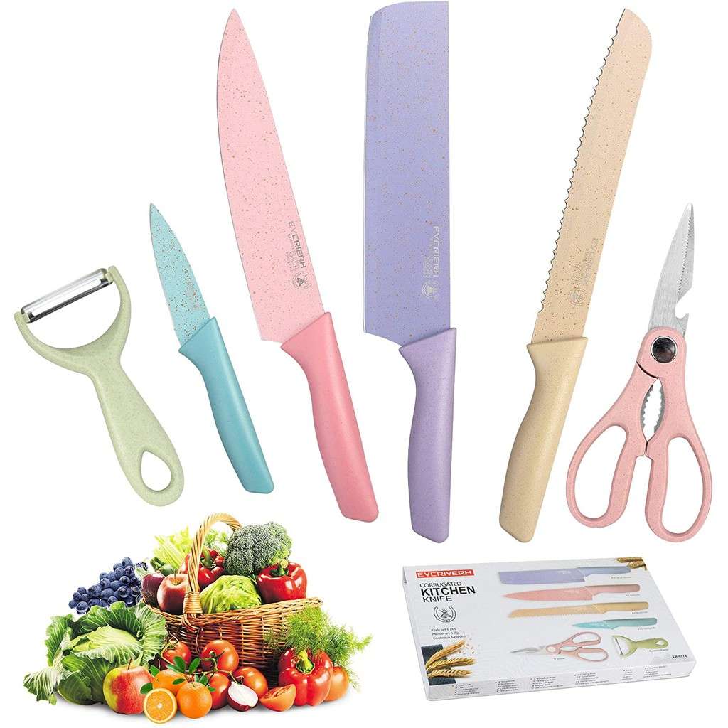 Bulk from 6//Corrugated Kitchen Knife Set 6Pcs