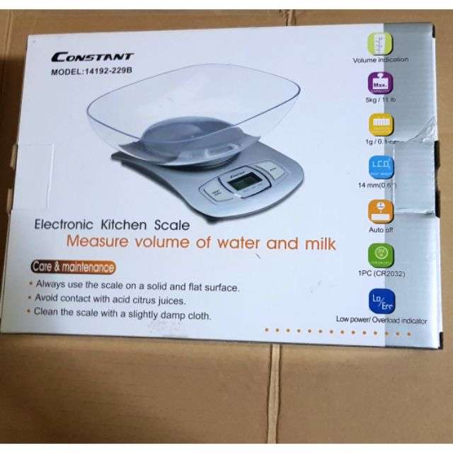 Constant 5KG Digital Kitchen Scale with Bowl