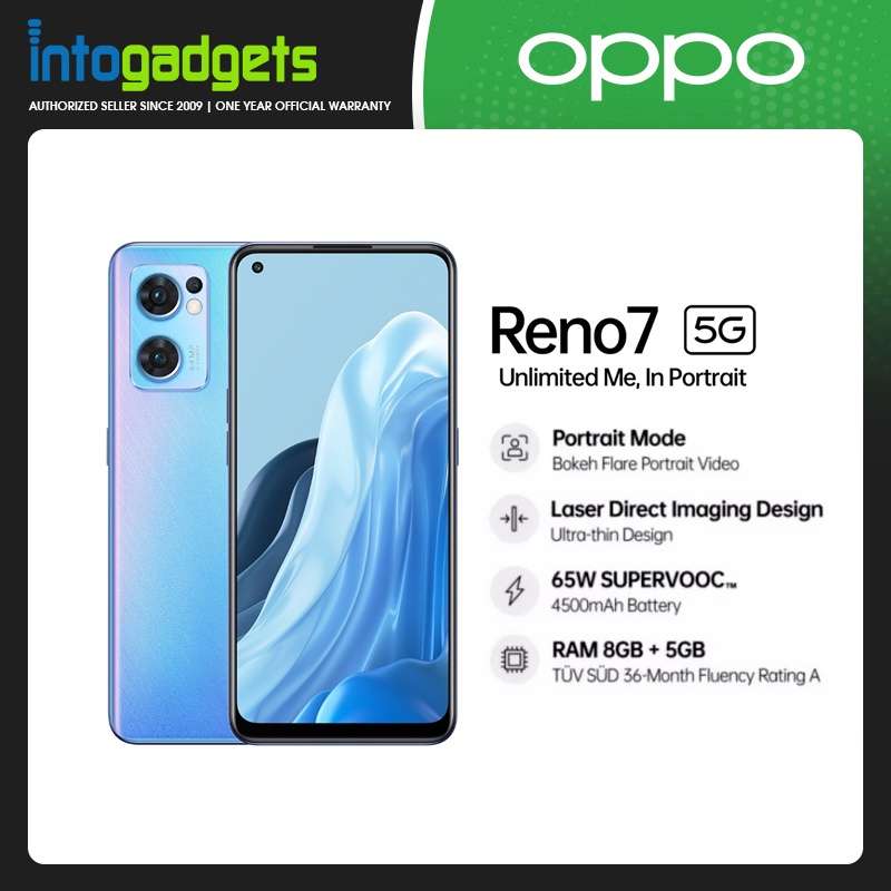 **BARGAIN BUY** MINT OPPO RENO7 5G Dual Sim 256GB - ORIGINAL BOX and ACCESSORIES - GRAB IT 4RM R4999