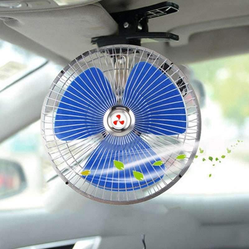12V Portable Oscillating Fan-Universal Sturdy Mounted On Vehicle With Clip