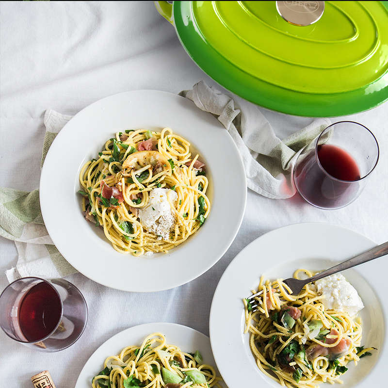 Cast Iron Oval Casserole Dish Pot - Orange
