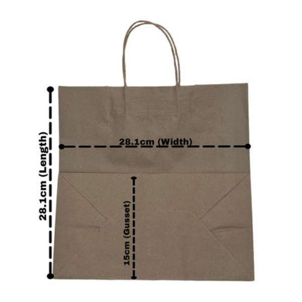 Reusable Kraft Bag with Twist Handles - 90gsm Gusseted - 50 Pack