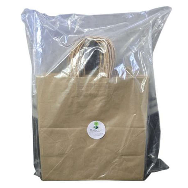 Reusable Kraft Bag with Twist Handles - 90gsm Gusseted - 50 Pack
