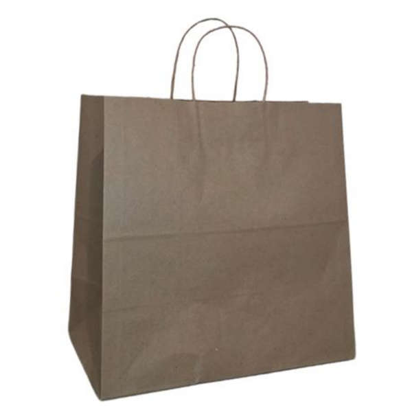 Reusable Kraft Bag with Twist Handles - 90gsm Gusseted - 50 Pack