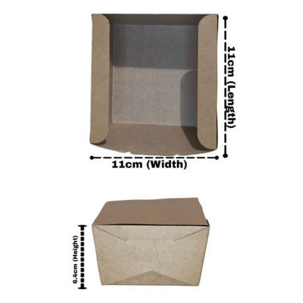 Kraft Burger Boxes 600ml - Disposable Packaging - 25 Pack