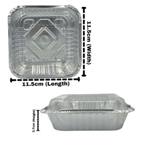 Foil Container with Clear Lid - 500ml Disposable Takeaway Combo (50 Pack)