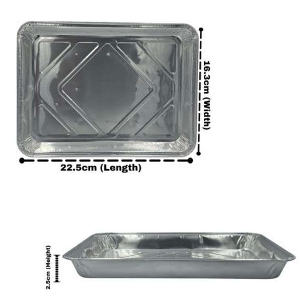 Foil Bun Tray - 615ml 19cm x 13.5cm Disposable (50 Pack)