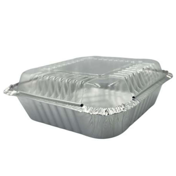 Foil Container with Clear Lid - 500ml Disposable Takeaway Combo (50 Pack)