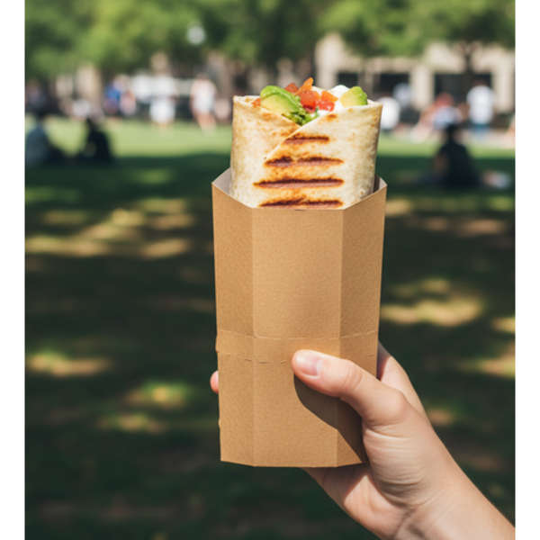 Kraft Wrap Boxes 21 x 11cm - Ideal for Food &amp; Snack - 50 Pack