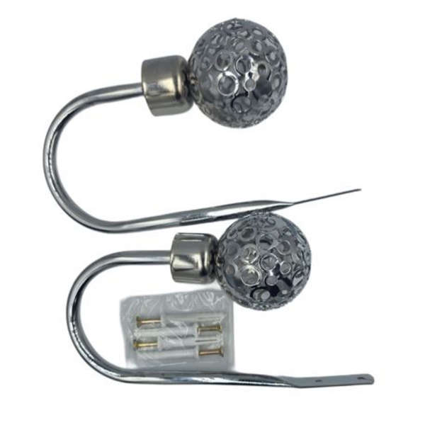 Curtain Holdback Silver - 2-Pack - Decorative Curtain Tie Backs