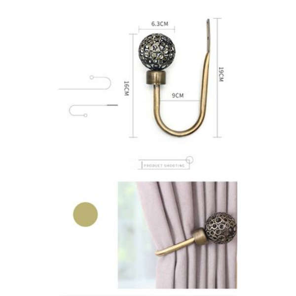 Curtain Holdback Bronze - 2-Pack - Decorative Curtain Tie Backs