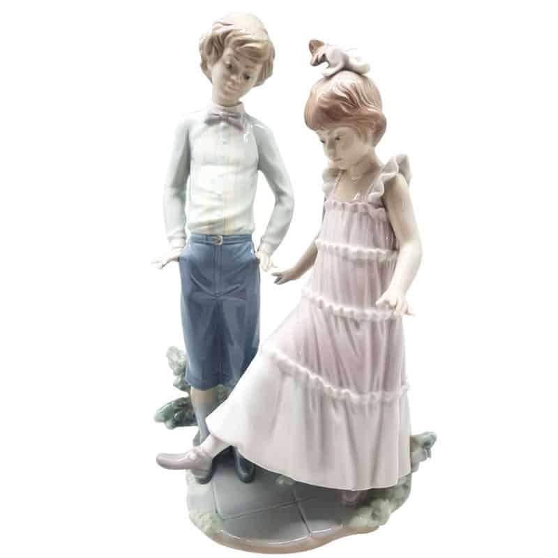 Lladro Rare Vintage Boy and Girl One Two Three