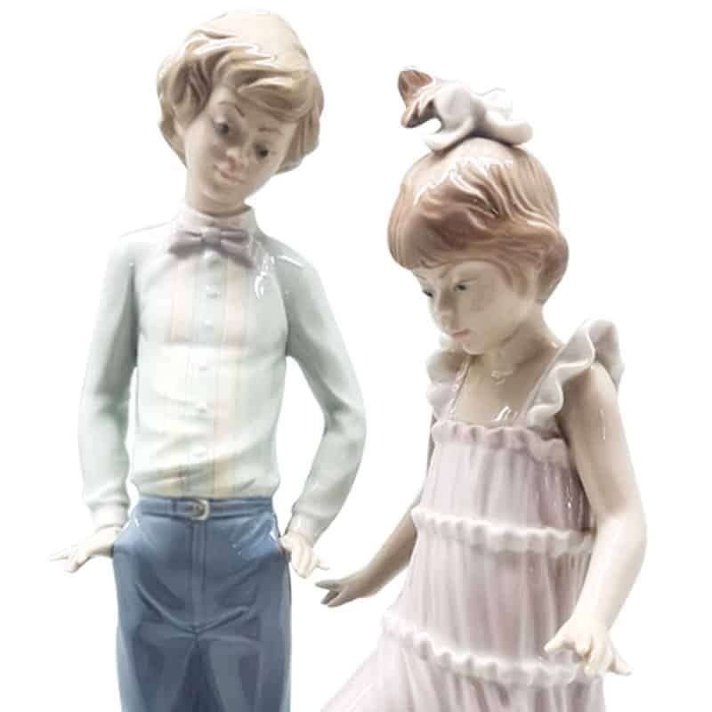 Lladro Rare Vintage Boy and Girl One Two Three