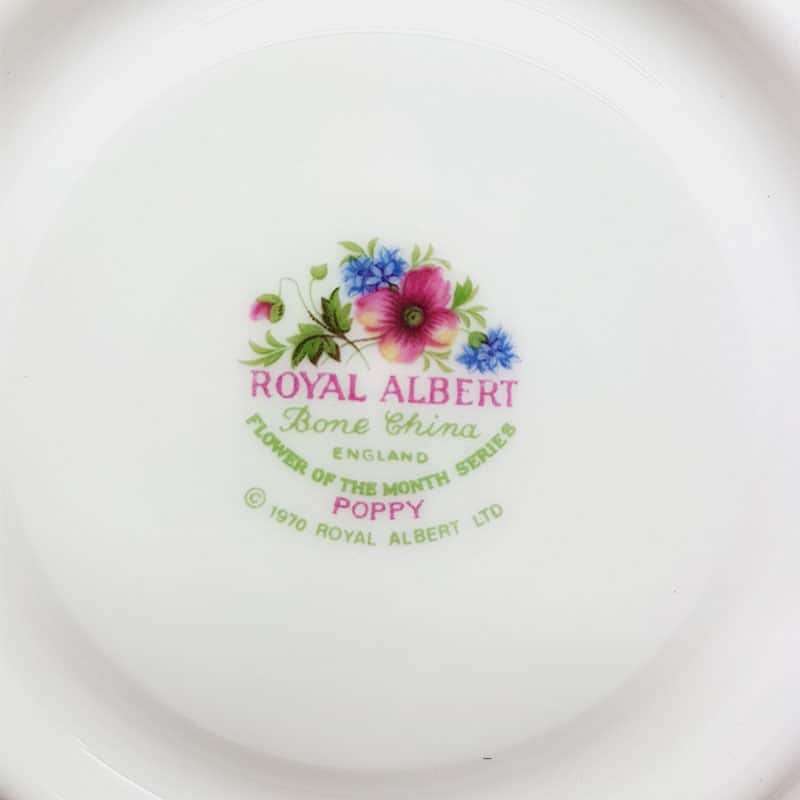 Royal Albert August Poppy Flower of the Month Duo