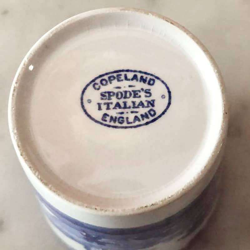 Copeland Spode Blue Italian Beaker Old Marking