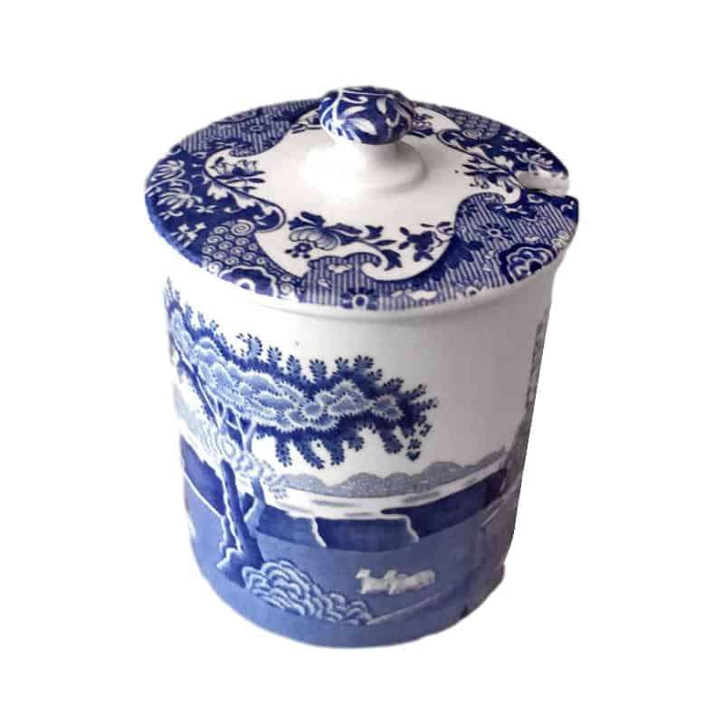 Copeland Spode Blue Italian Jam Jar and Cover - Modern