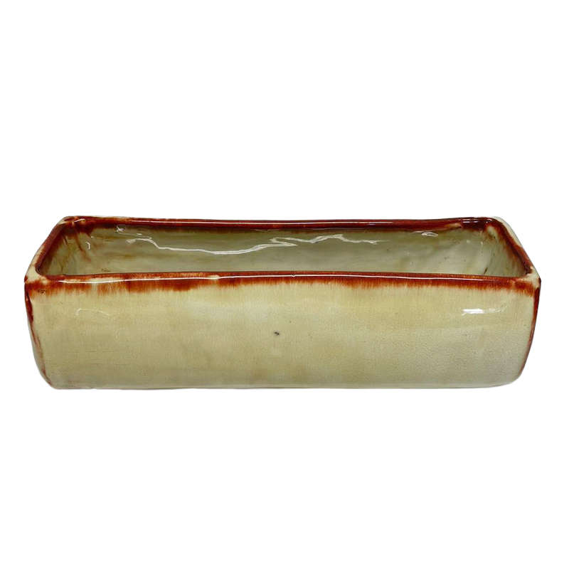 Linnware Pottery Green Trough Vase