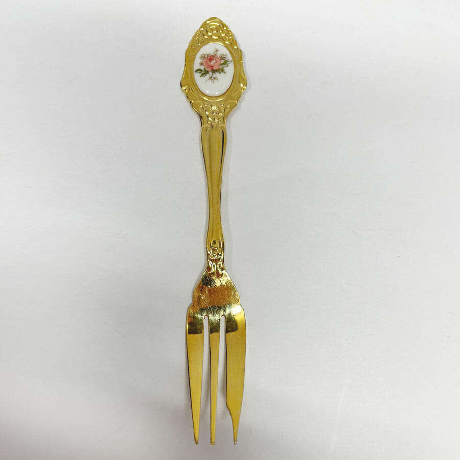 Etrite 24ct Gold Plated Royal Albert Blue Rose Cake Forks