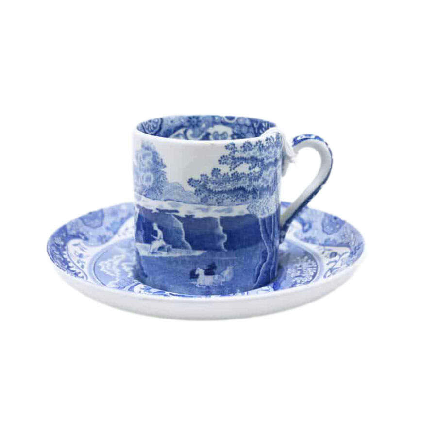 Copeland Spode Blue Italian Coffee Can and Saucer
