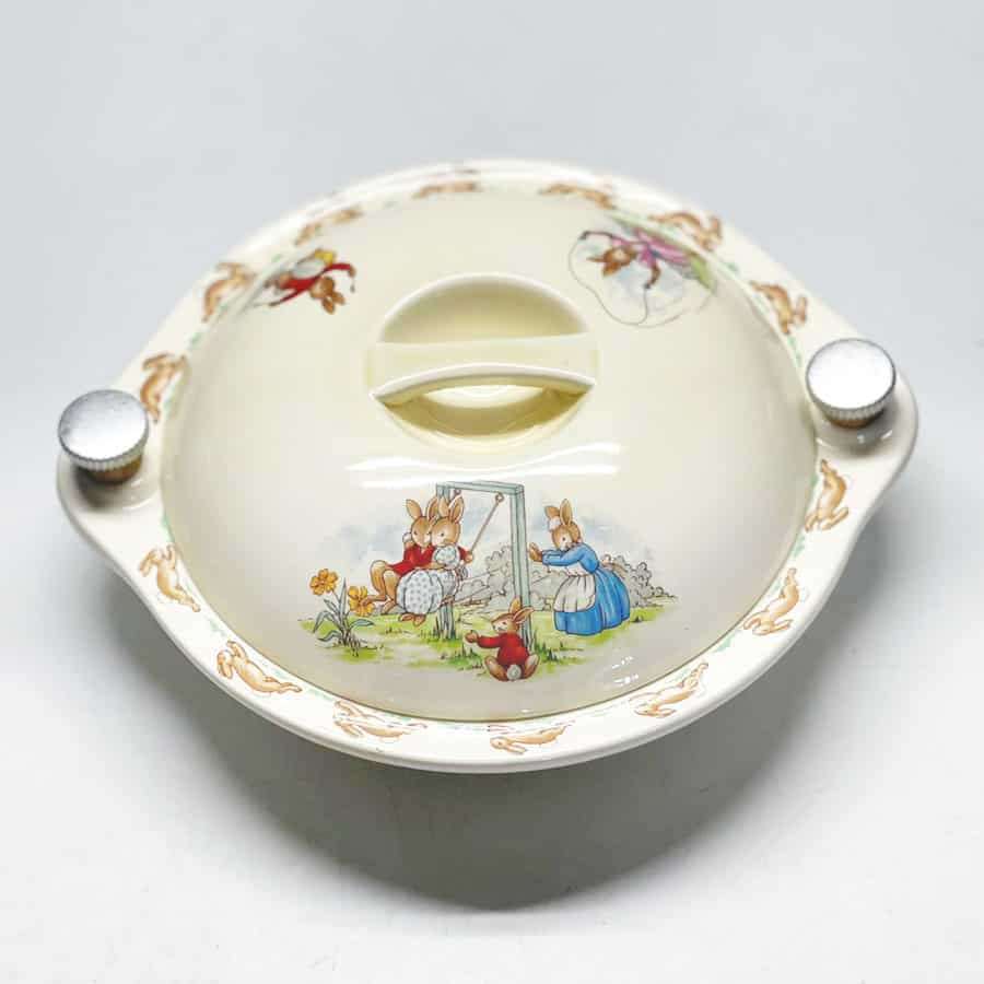 Royal Doulton Bunnykins Flying Kites Hot Water Warming Dish
