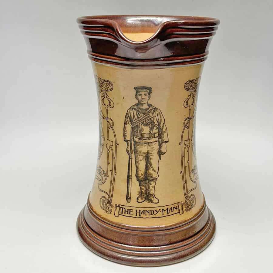 Doulton Lambeth Handy Man Stoneware Jug Boer War