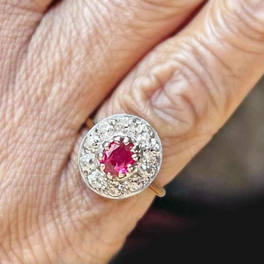 18ct Gold Ruby and Diamond Ring