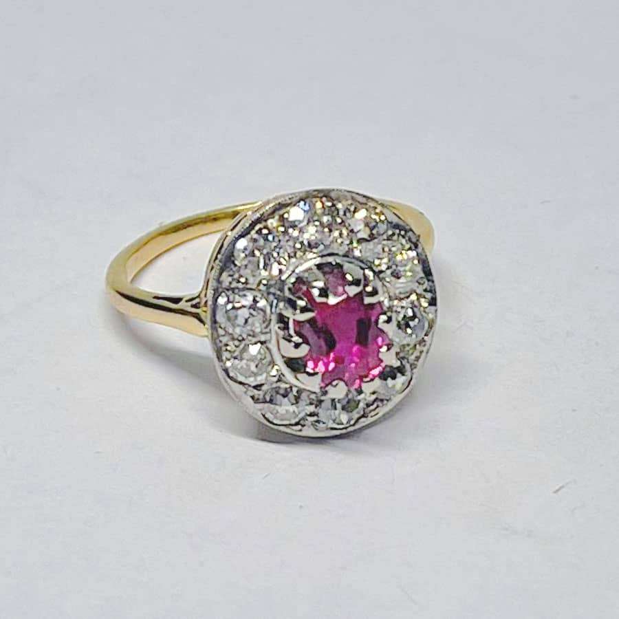 18ct Gold Ruby and Diamond Ring