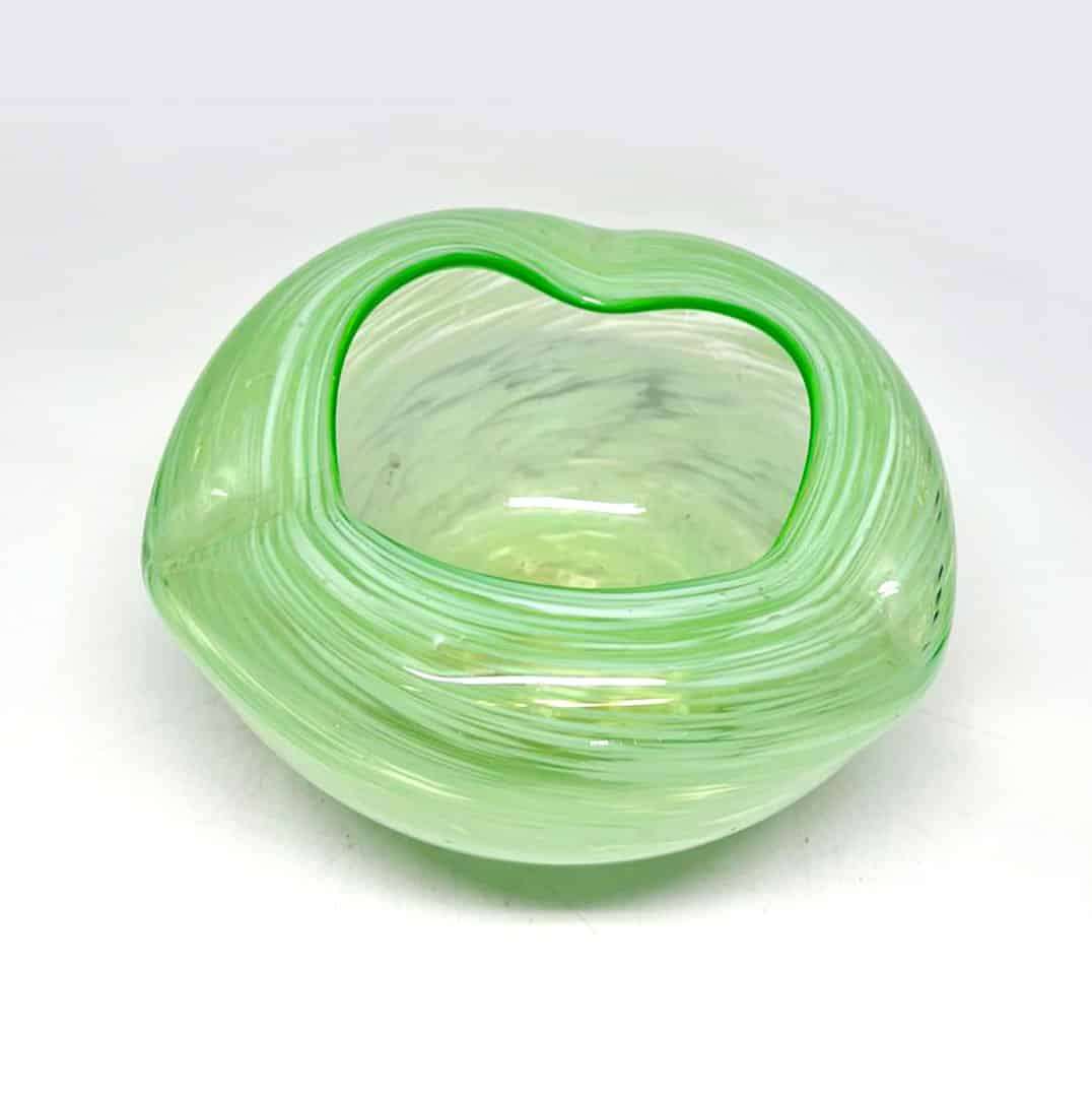 Murano Green Mottled Glass Ashtray