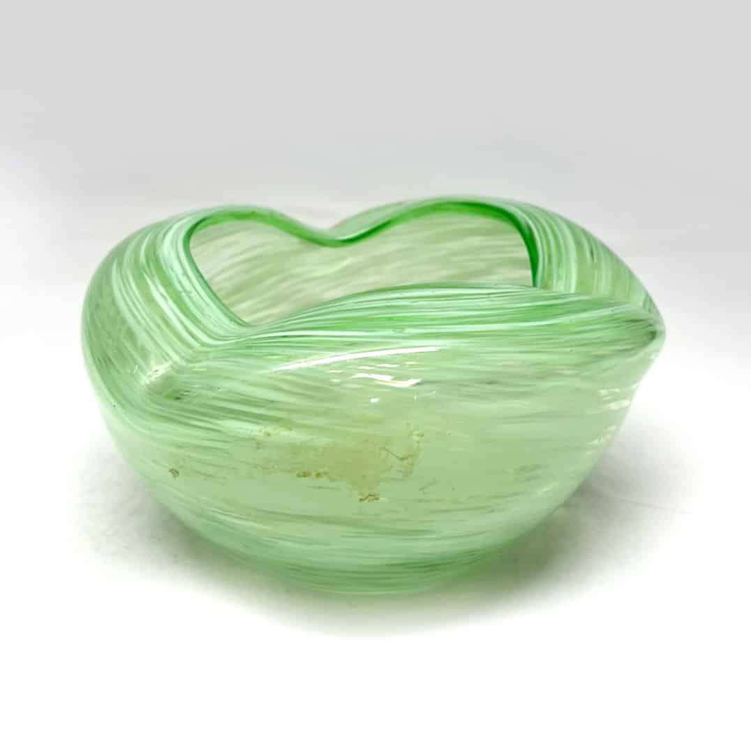 Murano Green Mottled Glass Ashtray