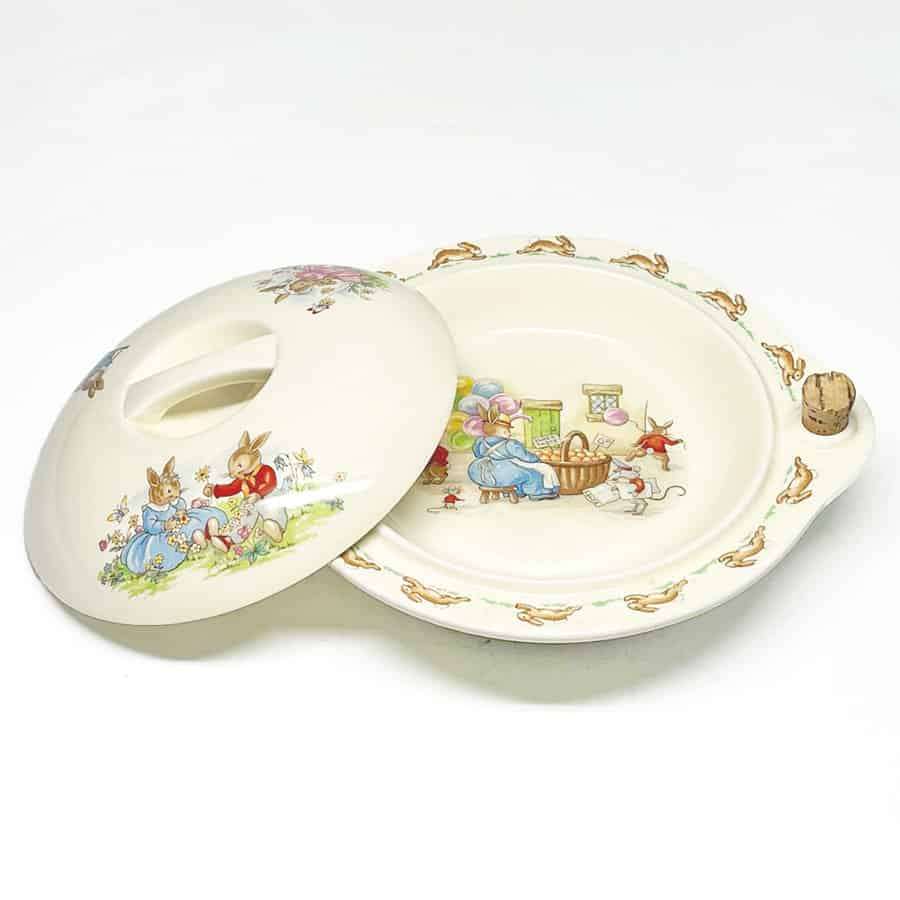 Royal Doulton Bunnykins Orange Vendor Hot Water Lidded Porridge Bowl