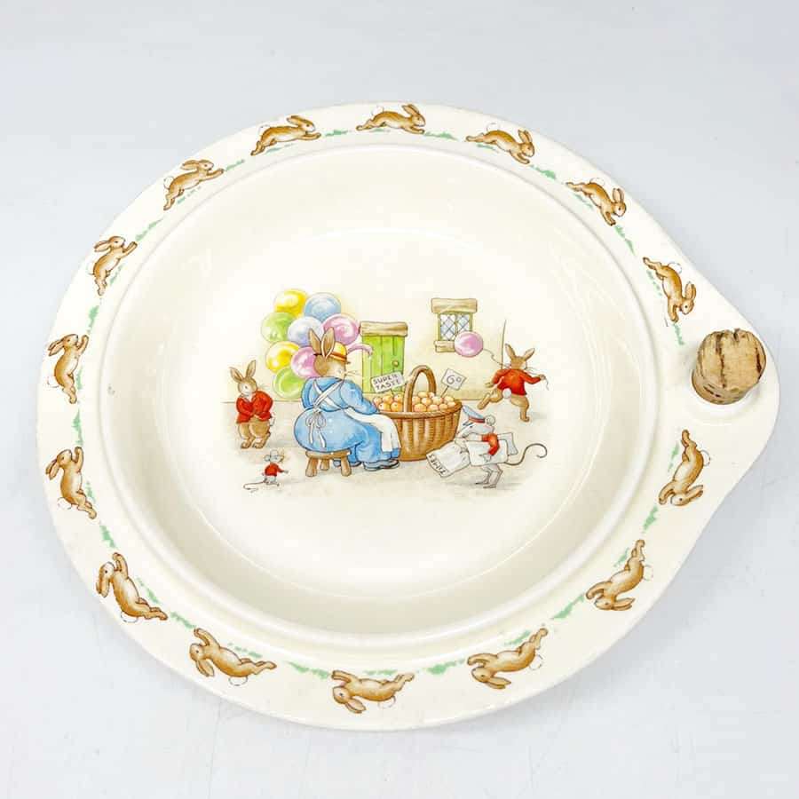 Royal Doulton Bunnykins Orange Vendor Hot Water Lidded Porridge Bowl