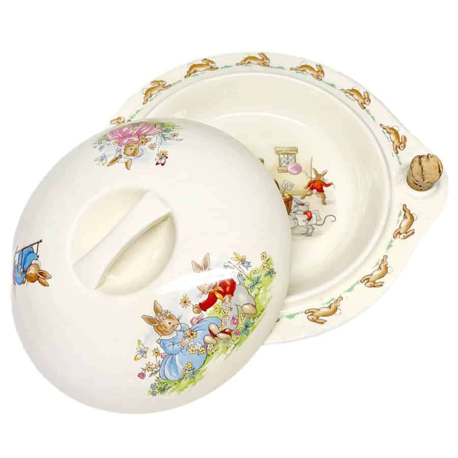 Royal Doulton Bunnykins Orange Vendor Hot Water Lidded Porridge Bowl