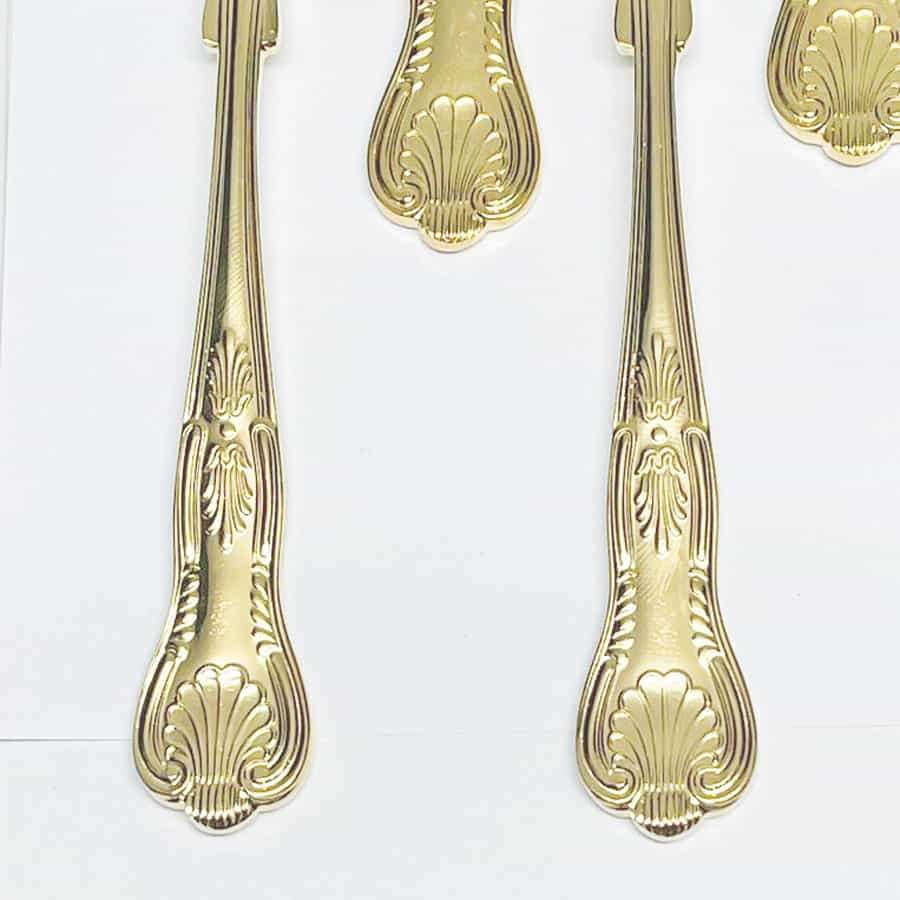 Eetrite 24ct Gold Plated Royal Albert Kings Pattern Tea and Cake Fork Set