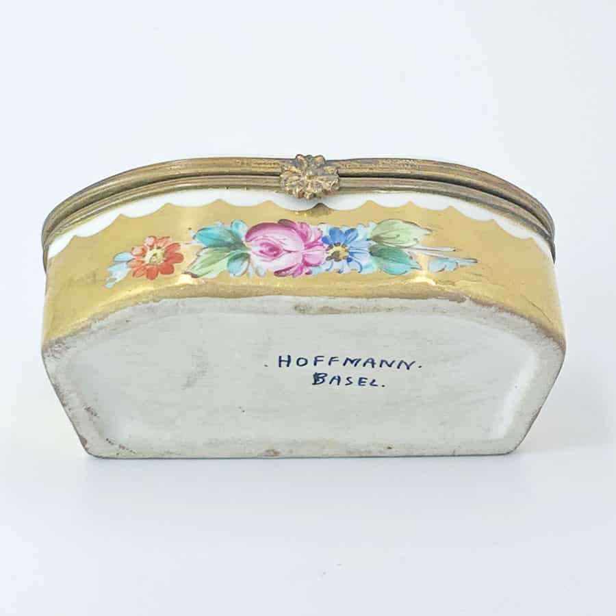 Hoffmann Basel Hand Painted Hinged Pill Box 20th